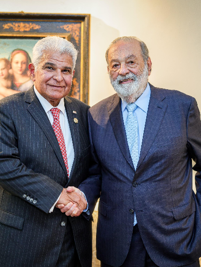 foto de portada de la publicación Carlos Slim recibe al presidente Mulino en su residencia