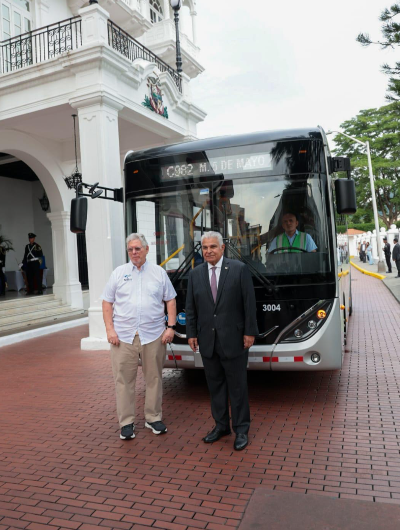 foto de portada de la publicación Presidente Mulino anuncia inicio de operaciones de cinco nuevos buses 100% eléctricos en el Casco Antiguo